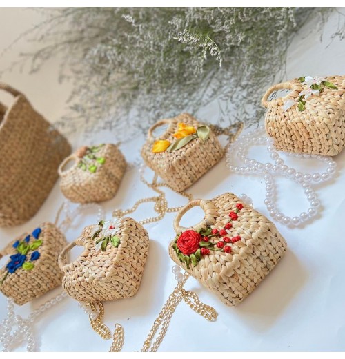 Wholesale Water Hyacinth Straw Mini Bags Women Handbags Ladies Collection