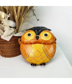 MB-020 China factory new style owl shape genuine leather cell phone case cover lovely handmade shoulder bag