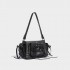 Niche Girls Casual Black Lace Up Bow Underarm Bag Women's New Single Shoulder Bag Pu Handheld Boston Bags Handbag Female Totes