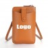 Custom logo Ladies Zip Mobile Phone Purse Small Shoulder Bags Women'S Mini Crossbody Cowhide Genuine Leather Bag