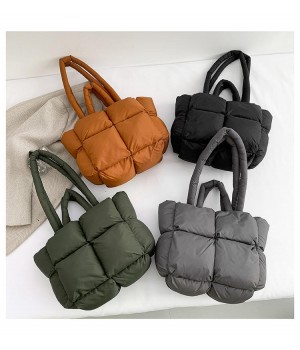 New Style Wholesale Women Nylon Puffer Shoulder Bag Big Capacity Quilted Tote Bag Casual Puffy Handbag For Women