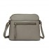 Women's Vintage Grey Zipper Closure Crossbody Wallet Adjustable Strap Single Chain Decoration Fashionable PU Shoulder Bag