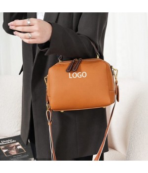 Luxury Customizable Genuine Leather Cross Body Shoulder Bag with Fashion Print for Women