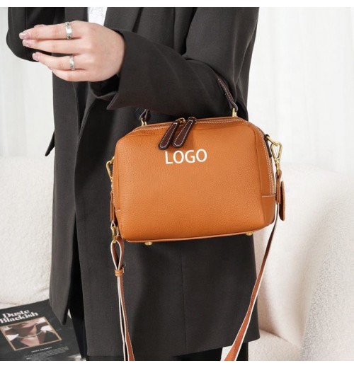 Luxury Customizable Genuine Leather Cross Body Shoulder Bag with Fashion Print for Women