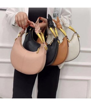 Wholesale multi-color autumn and winter fashion women's shoulder handbag split leather retro dumpling bag sling bag