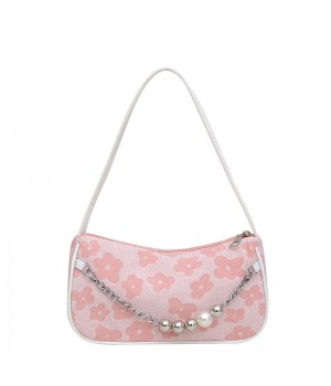 Women's New Style Printed Design Shoulder Handbag with Cute Hardware Decoration