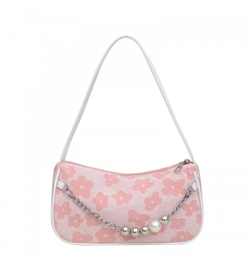 Women's New Style Printed Design Shoulder Handbag with Cute Hardware Decoration