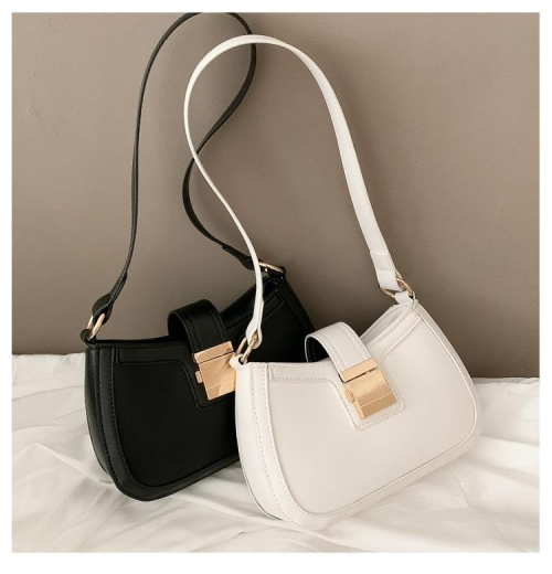 2024 New Bohemian Fashion Women's Single Shoulder Underarm Bag Handheld Cross Saddle Bag Zipper Closure Chain Portable