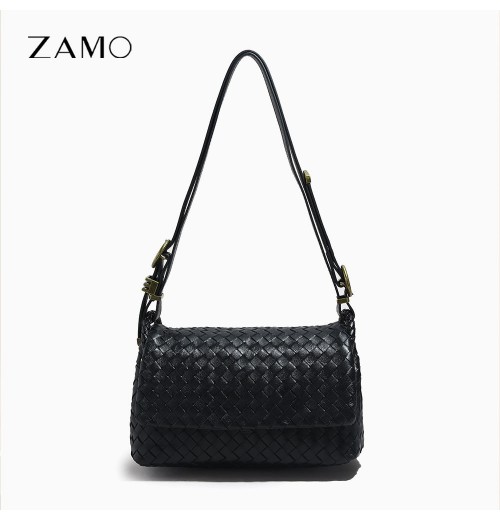 2024 new ladies bag Vintage Fashion Genuine leather handbags women's Small square bag Woven Armpit shoulder bags