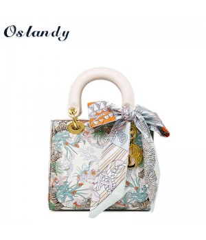 PRHA 2024 Luxury Designer PVC Women's Crossbody Bag High Quality Jungle Print Single Button Flower Decorations Portable Single