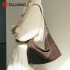 Custom Leather Large Capacity Retro Vintage Women's Handbag Factory Soft Shoulder Bag Cotton Lining Zipper Closure Dumpling Bag