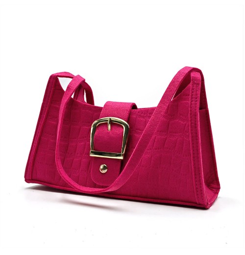 Solid Color Lady Daily Shopping Felt Handbags Women's Fashion Shoulder Bags Youth Simple Versatile Underarm Bag