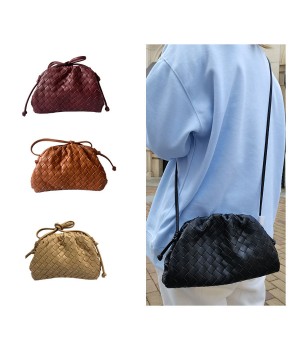 Ready luxury designer handbag braided woven shoulder bag cloud ladies sling vegan leather crossbody bag for women 3178