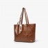 Women's bag 2025 new tote bag with high-end feel and large capacity commuting oil wax leather shoulder bag