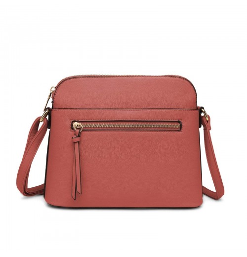 Vintage Polyester Women's Shoulder Bag Cherry Color with Adjustable Strap Crossbody Design Zipper Closure Single Chain-Portable