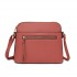 Vintage Polyester Women's Shoulder Bag Cherry Color with Adjustable Strap Crossbody Design Zipper Closure Single Chain-Portable