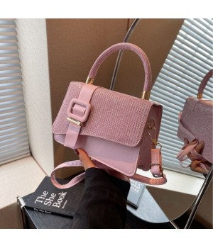 Women's Shoulder Bag Splicing Trend New Portable Bag Simple and Fashion One Shoulder Small Square Bags For Woman