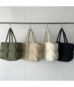 Trendy New High Quality Puff Shoulder Bags Women Casual Space Cotton Tote Bag Down Nylon Puff Hand Bag