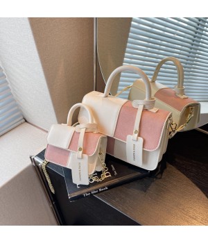 2024 Summer Female Fashion Portable Single Strap Shoulder Bag Advanced Diagonal Small Square Design RFID Straw PU Zipper