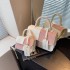 2024 Summer Female Fashion Portable Single Strap Shoulder Bag Advanced Diagonal Small Square Design RFID Straw PU Zipper